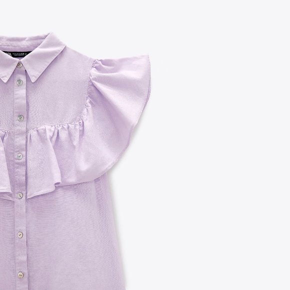 🪻Host Pick🪻 NWT ZARA Lilac Ruffled A-Line Mini Dress – XL - Picture 8 of 10